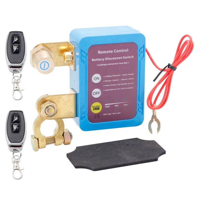 Battery Disconnect Power Switch 12V 240A Shut off Cut off Kill Switch with Remote Control Switch for Car Truck